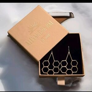 Gold Hexagon Earrings
